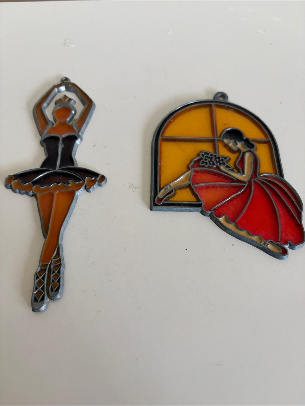 Vintage Stained Glass Look Ballet Dancers